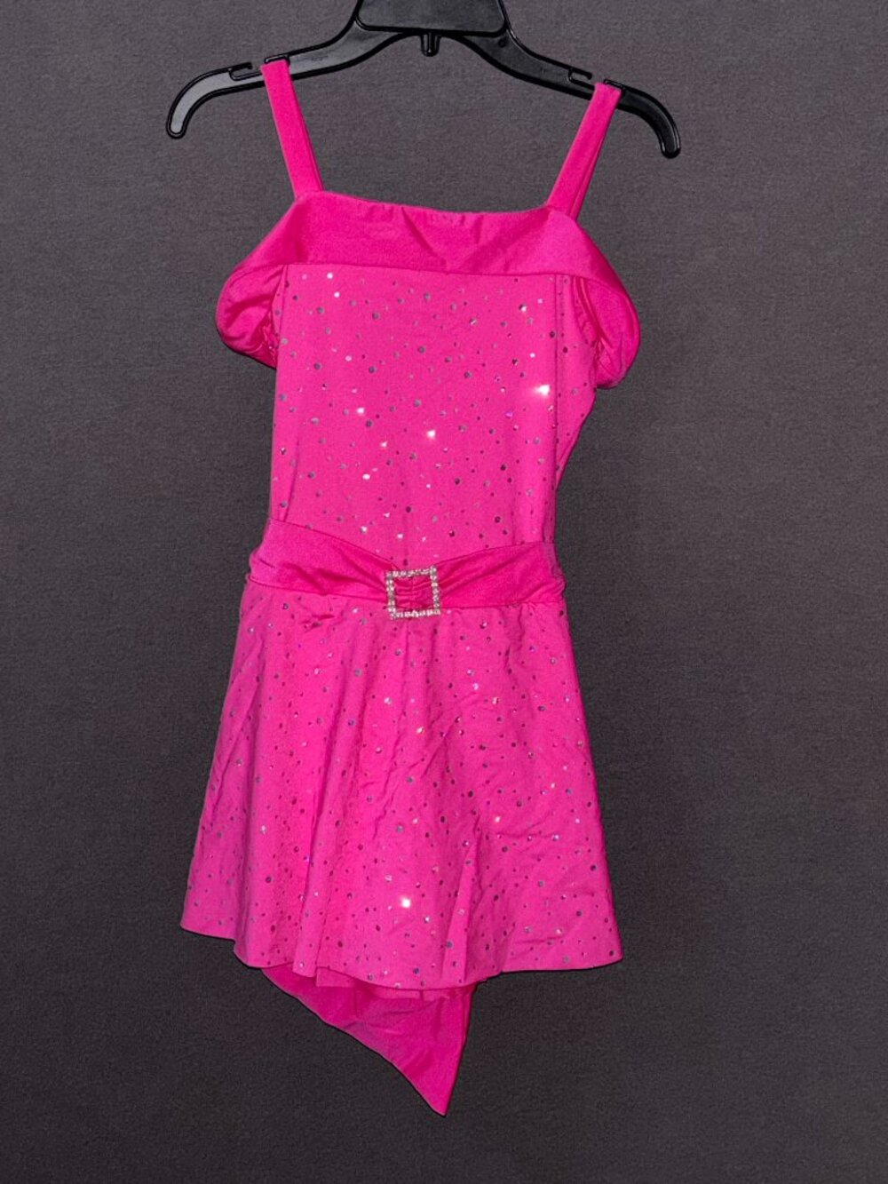 Revolution Dancewear Diamonds Hot Pink Foil Dot Dance Costume Dress Gloves SA